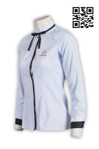 R192 tailor made shirt personal design shirts assorted color design Chinese tunic collar hotel industry supply ladies' shirts uniform shop company supplier 